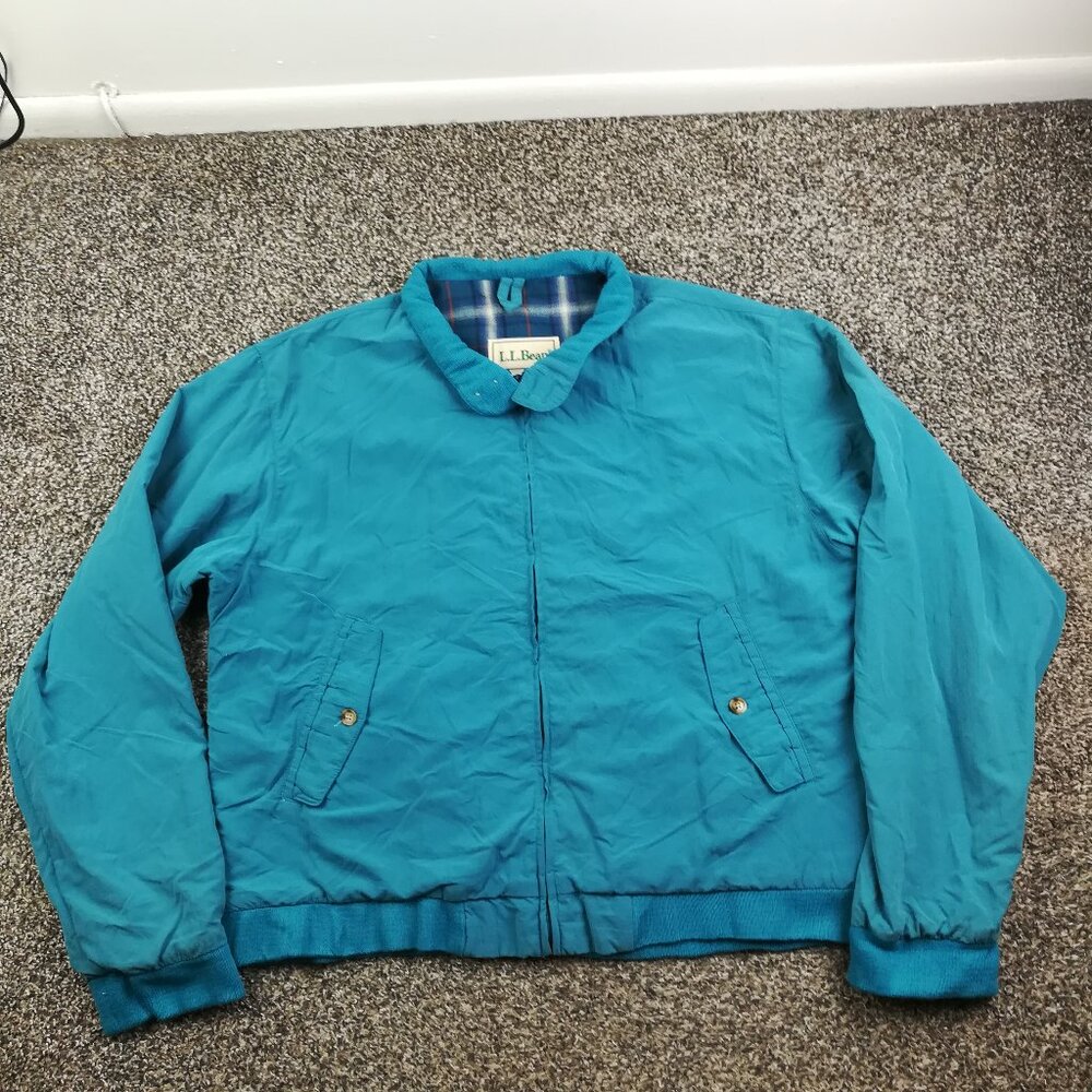 Vintage LL Bean Jacket Harrington Bomber Lined Chin Strap Mens Medium USA Made